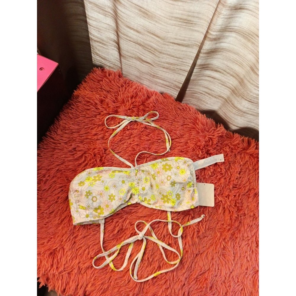 NWT Women's Fabletics Wrap Around Floral Print Bandeau Bikini Top Size Medium/8 - Picture 3 of 8